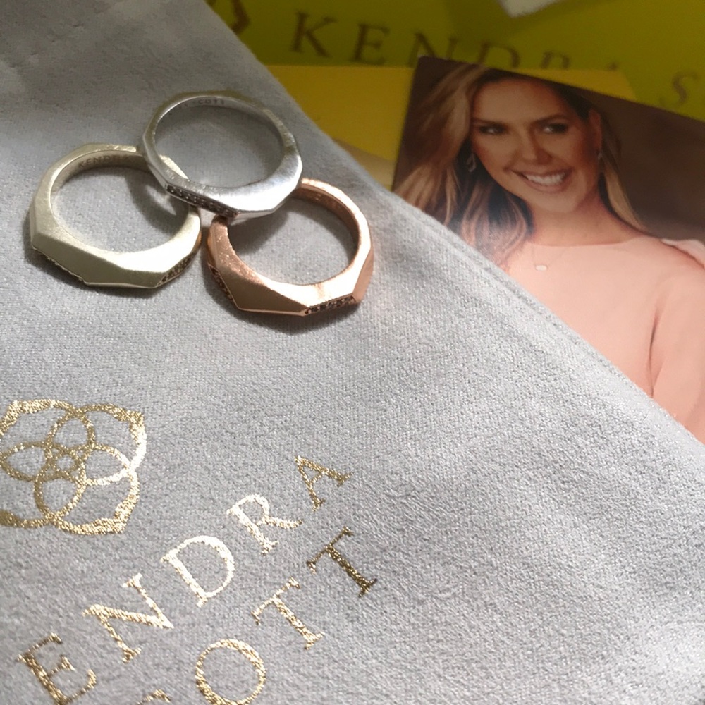 Three Kendra Scott rings.